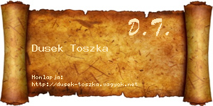 Dusek Toszka névjegykártya